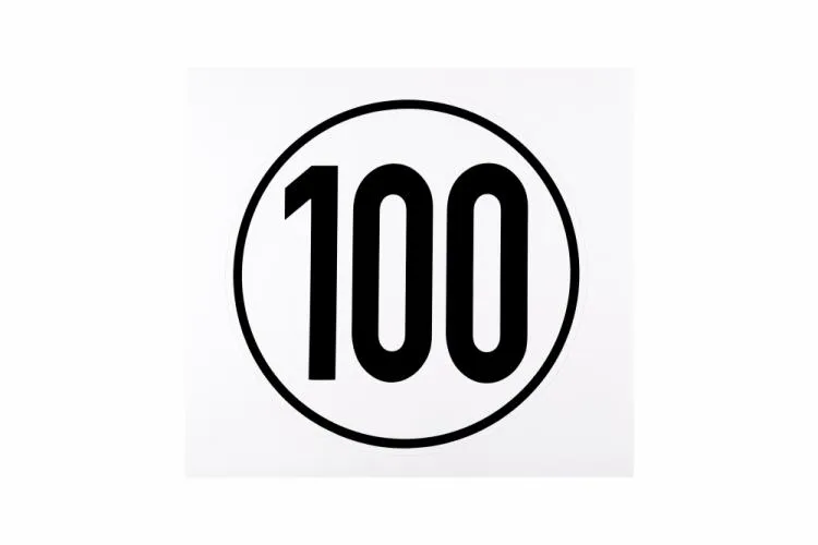 Plakette | Aufkleber 100 km/h | 20 cm