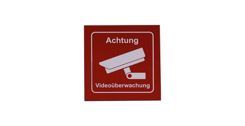 Schild Achtung Videoüberwachung rot matt