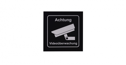 Schild Achtung Videoüberwachung schwarz matt