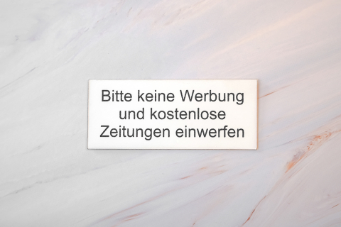 Bitte keine Werbung weiß | Graviertes Schild, Einleger, Briefkastenschild