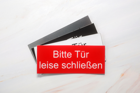 Bitte Tür leise schließen weiß | Graviertes Schild, Einleger, Briefkastenschild
