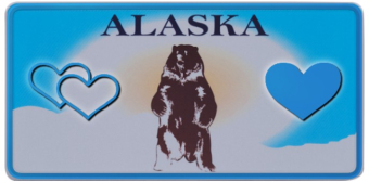 Alaska Fun-Kennzeichen | USA-Nummernschild Reflektierend 300 x 150 mm