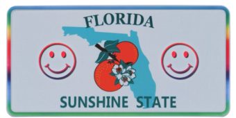 Florida Fun-Kennzeichen | USA-Nummernschild Reflektierend 300 x 150 mm