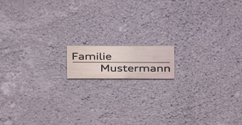 Individuelles Türschild Klingelschild Familie Edelstahl