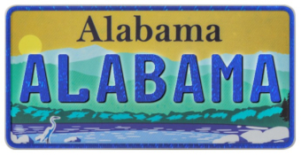 Alabama Fun-Kennzeichen | USA-Nummernschild Reflektierend 300 x 150 mm